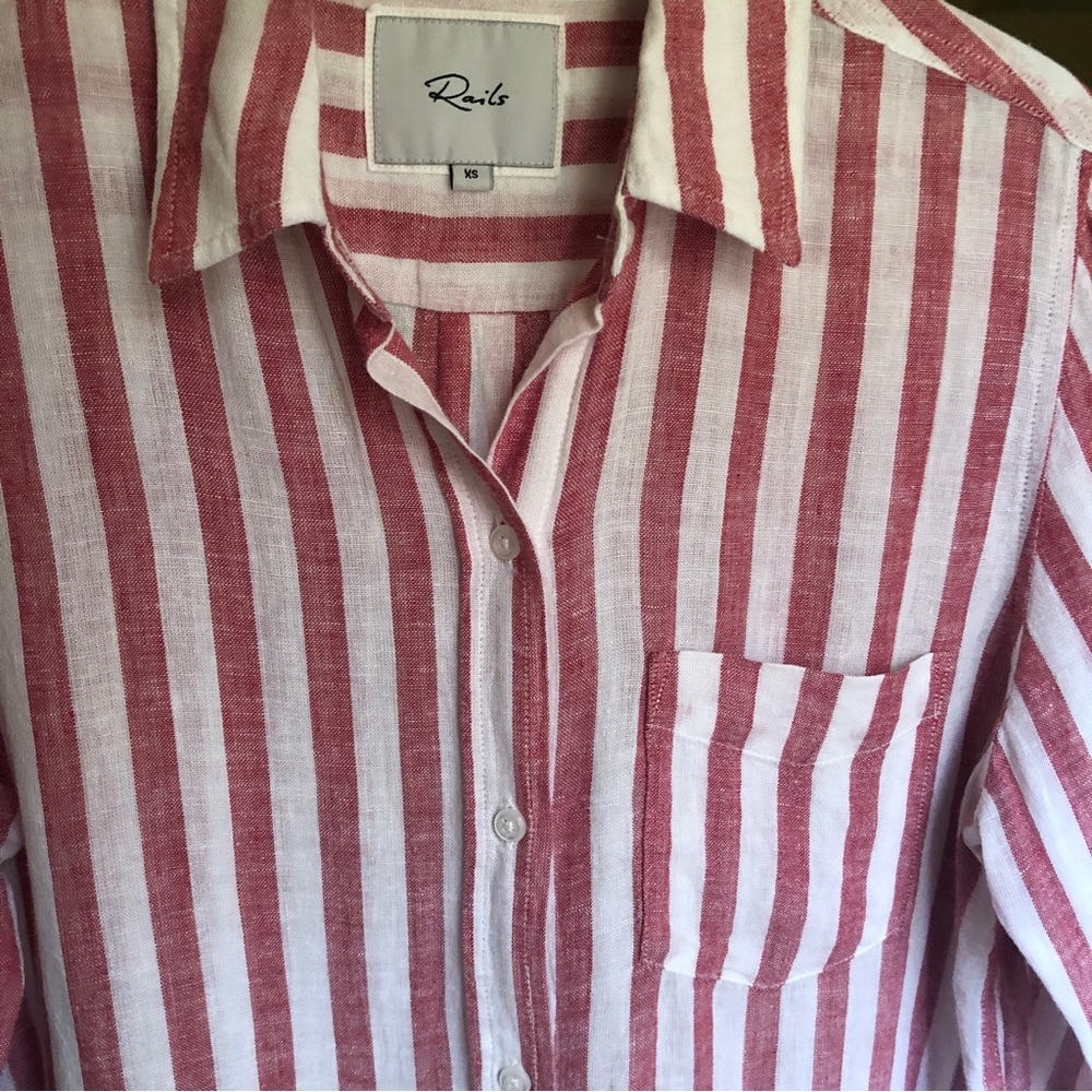 Revolve Rails Charli Carmine Button Down Shirt Xs… - image 5